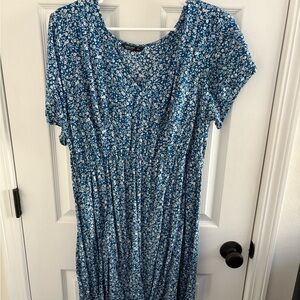 Blue Floral Women's Dress